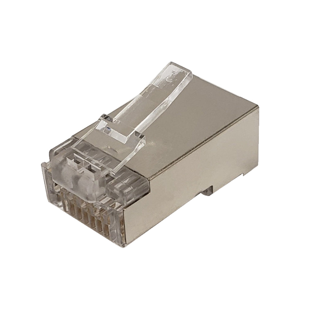 RJ45 Cat6 Pass-Through Shielded Plug (Solid or Stranded) (8P 8C) - Pack of 50 – Generic