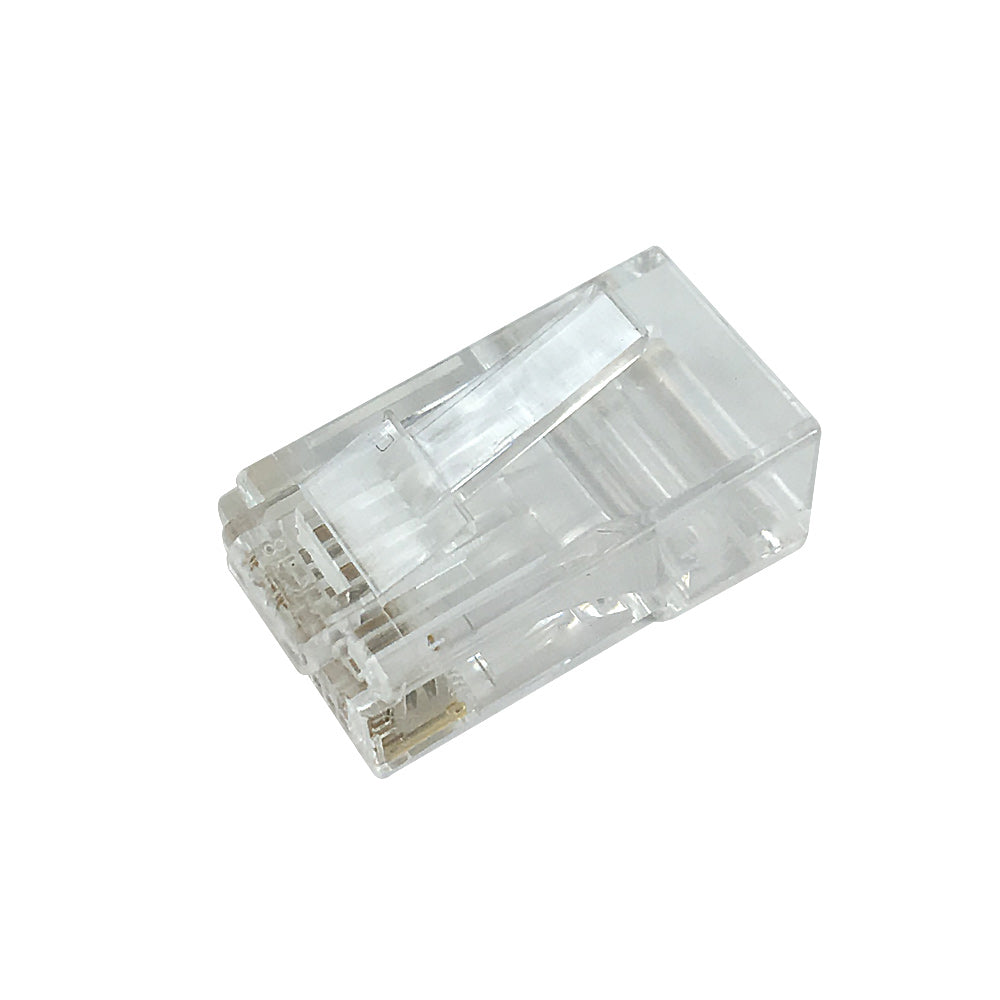 RJ45 1 Piece Cat6 Plug for Round Cable (Solid or Stranded) (8P 8C) - Pack of 50 – Generic – Data Connectors
