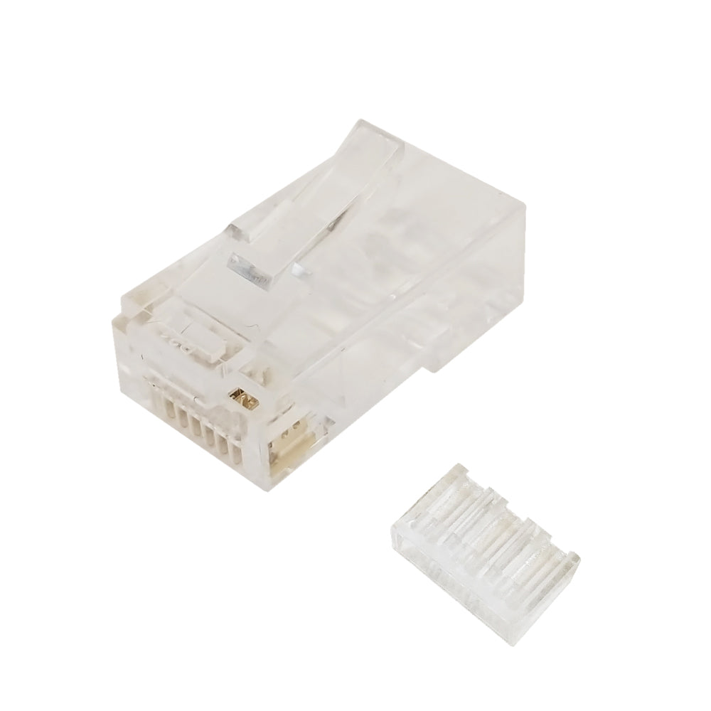 RJ45 2 Piece Cat6 Plug for Round Cable (Solid or Stranded) (8P 8C) - Pack of 50 – Generic