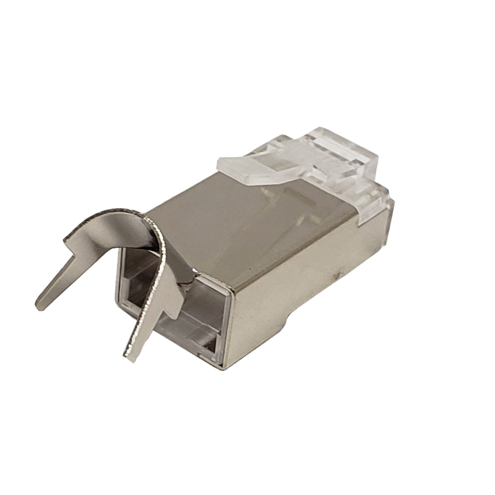 RJ45 Cat7 Shielded Plug with Lacing Bar Insert and External Strain Relief (Solid or Stranded) (8P 8C) - Pack of 50 – Generic – Data Connectors (photo 2)