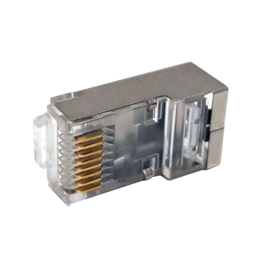 RJ45 1 Piece Cat6 Plug Shielded for Round Cable (Solid or Stranded) (8P 8C) - Pack of 50 – Generic – Data Connectors (photo 2)