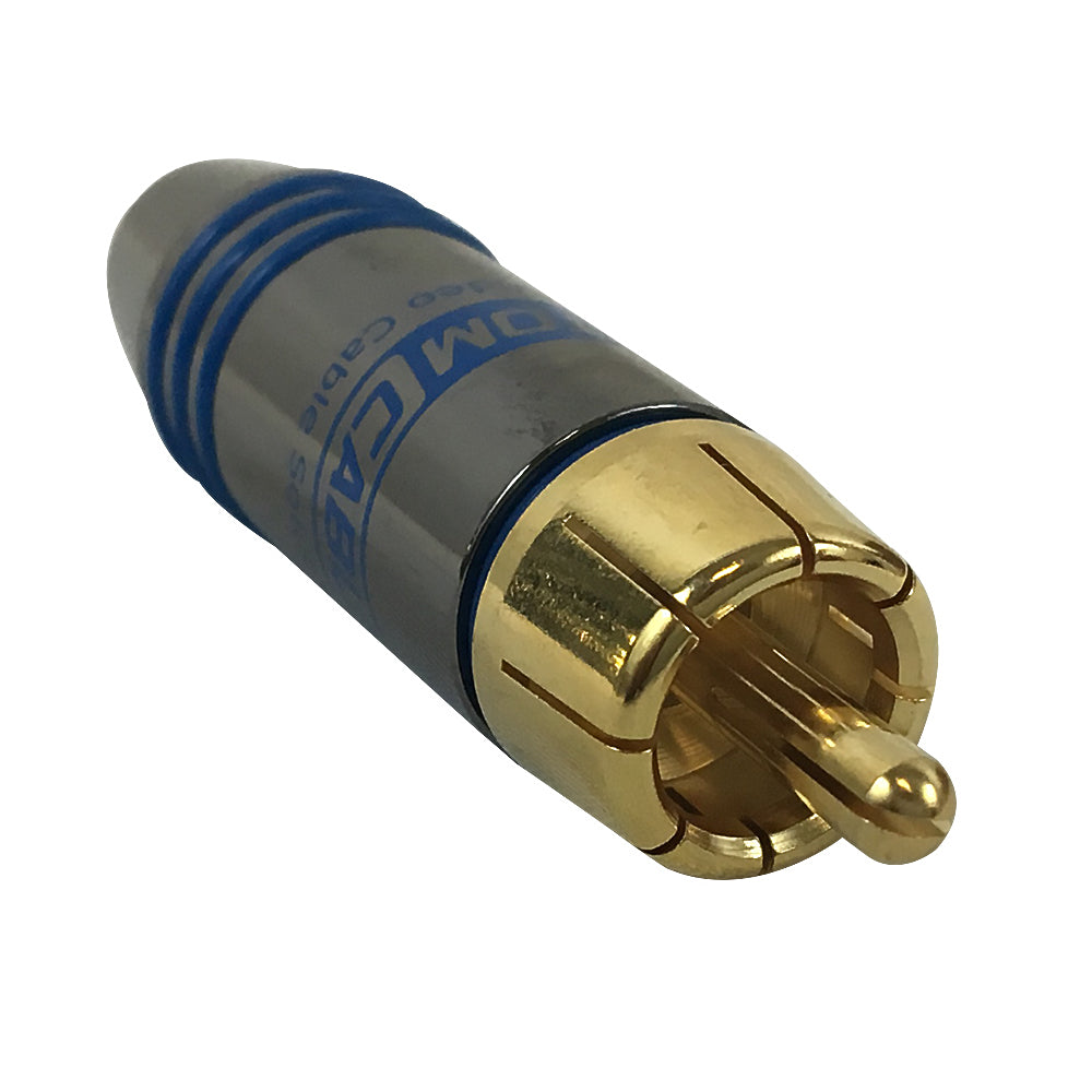 Premium RCA Male Solder Connector (6.5mm ID) - Blue – Generic – Audio Connectors