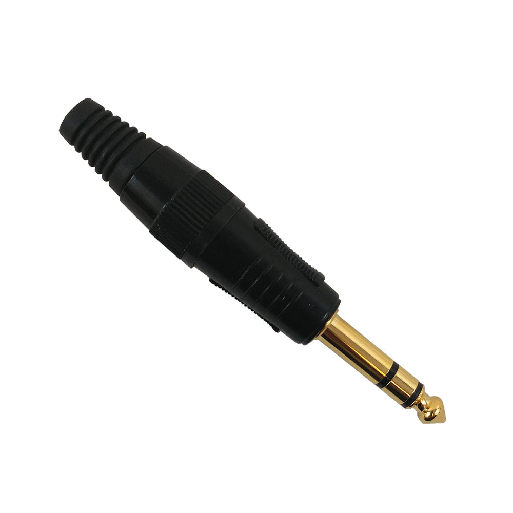 TRS (1/4 Inch) Stereo Male Solder Connector - Black – Generic