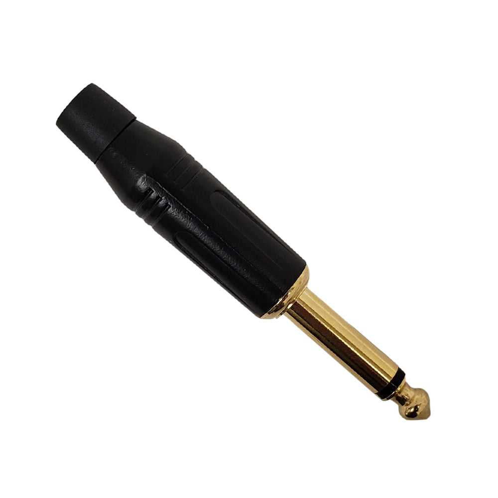 TS (1/4 inch) Mono Male Solder Slim Connector - Black – Generic – Audio Connectors