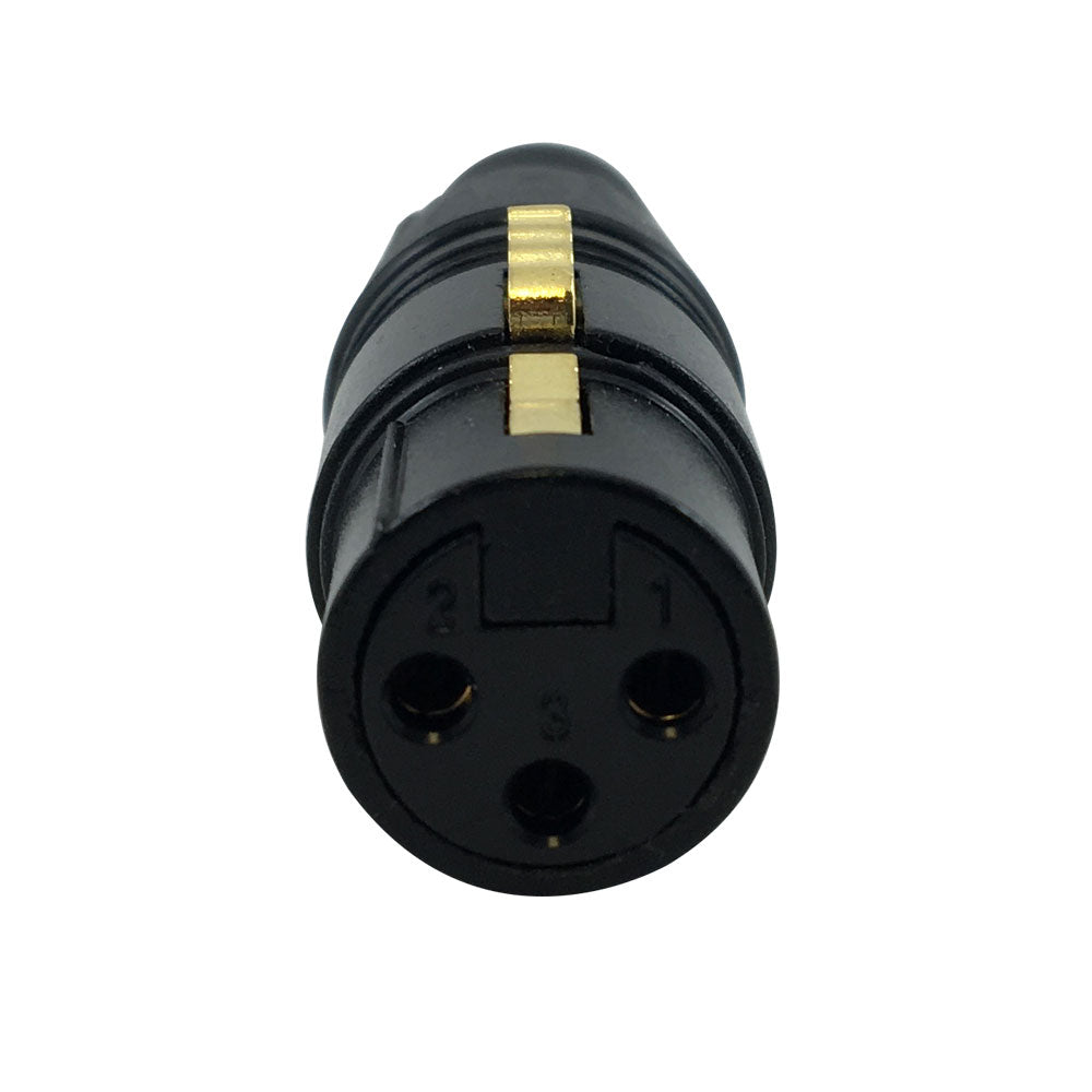 XLR Female Solder Connector - Black, Gold Plated – Generic – Audio Connectors (photo 2)