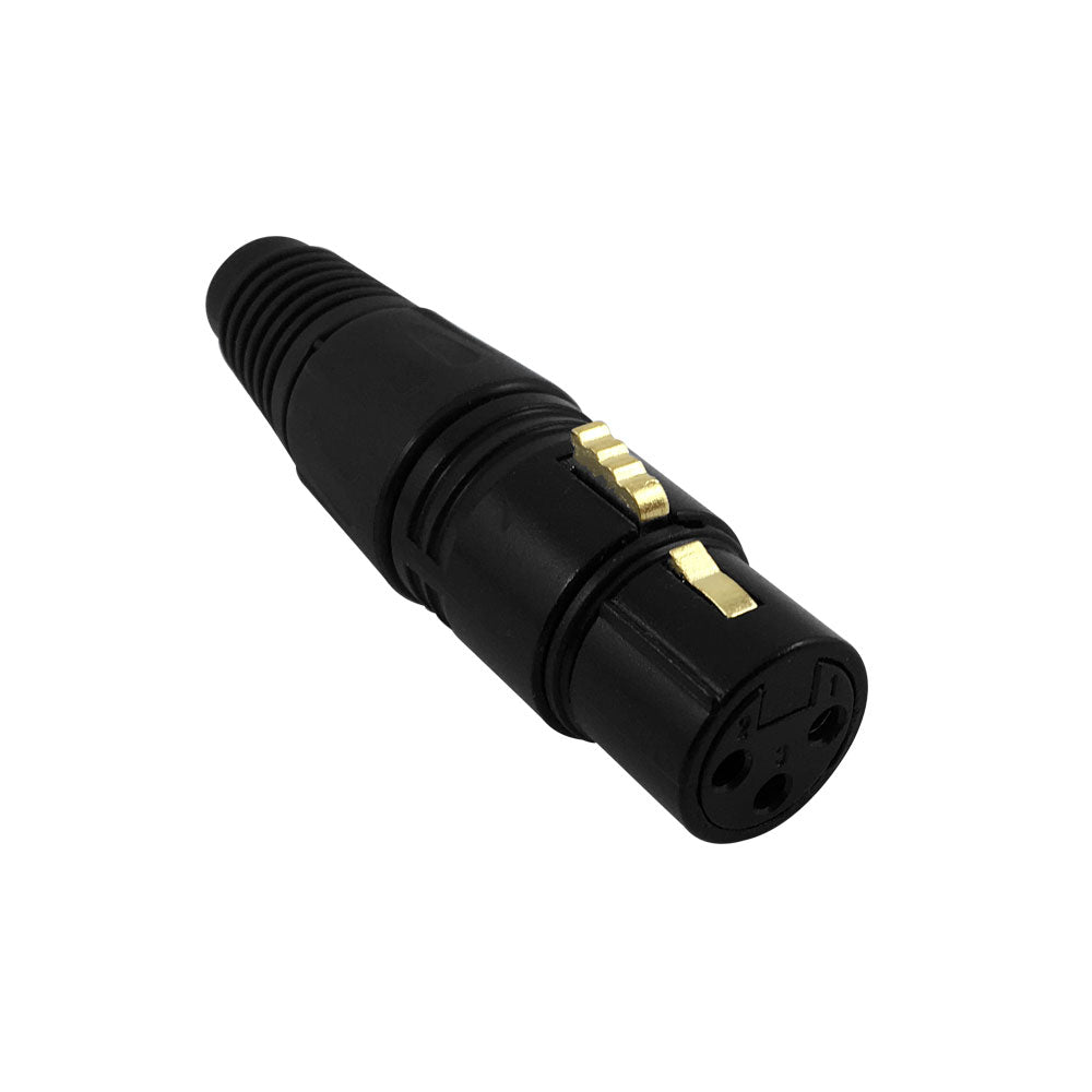 XLR Female Solder Connector - Black, Gold Plated – Generic