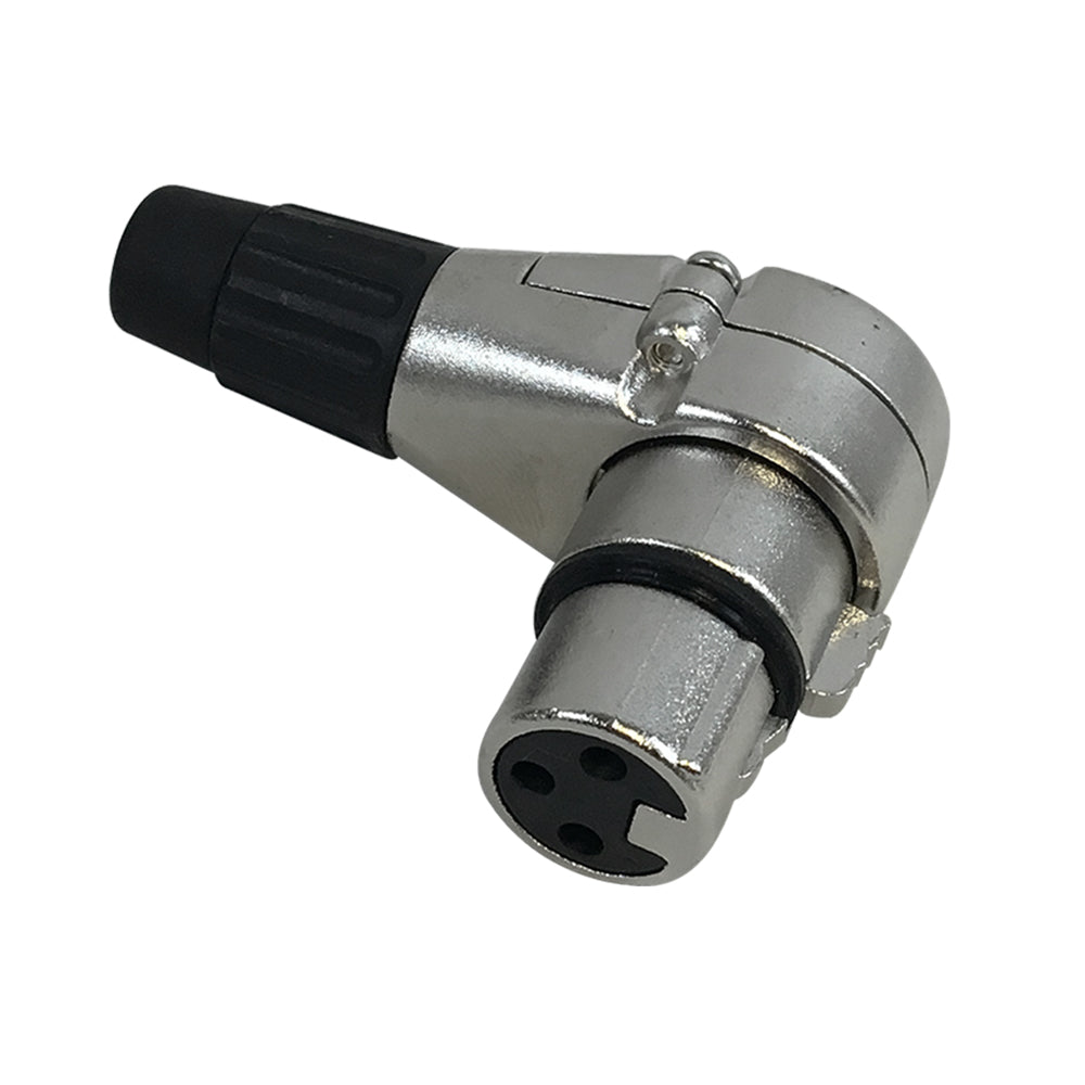 XLR 90 Degree Female Connector Nickel, Gold Plated Pins – Generic – Audio Connectors
