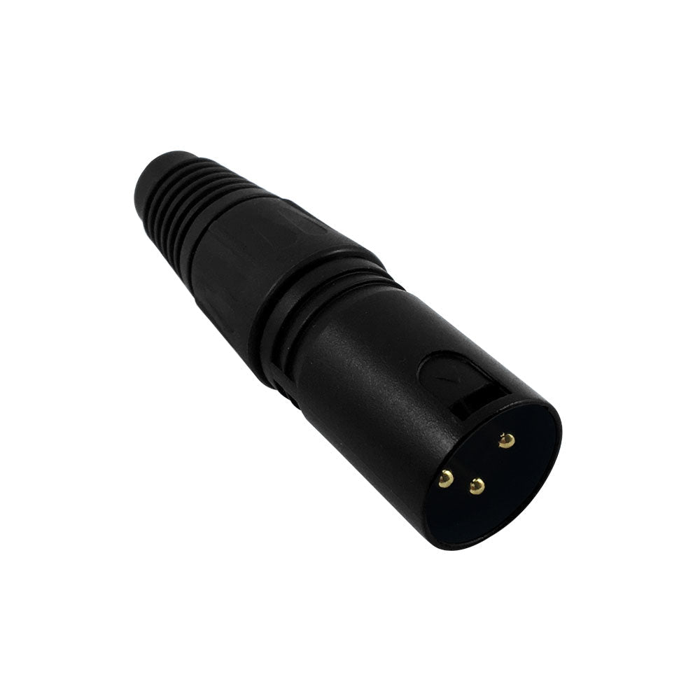 XLR Male Solder Connector - Black, Gold Plated – Generic