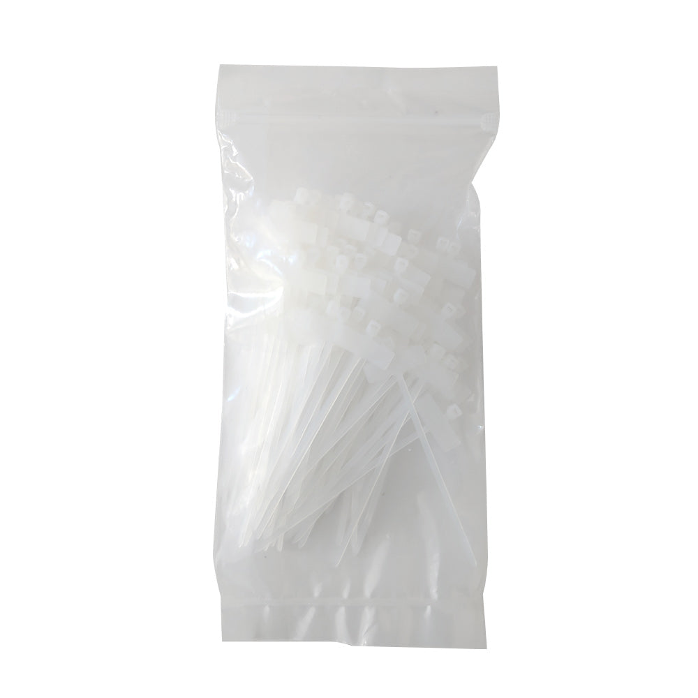 4 inch Wrap-Around Flag Style Cable Tie (18lb) - UL94 V-2 Nylon 66 - Clear - Pack of 100 – Generic – Nylon Cable Ties & Mounts (photo 2)