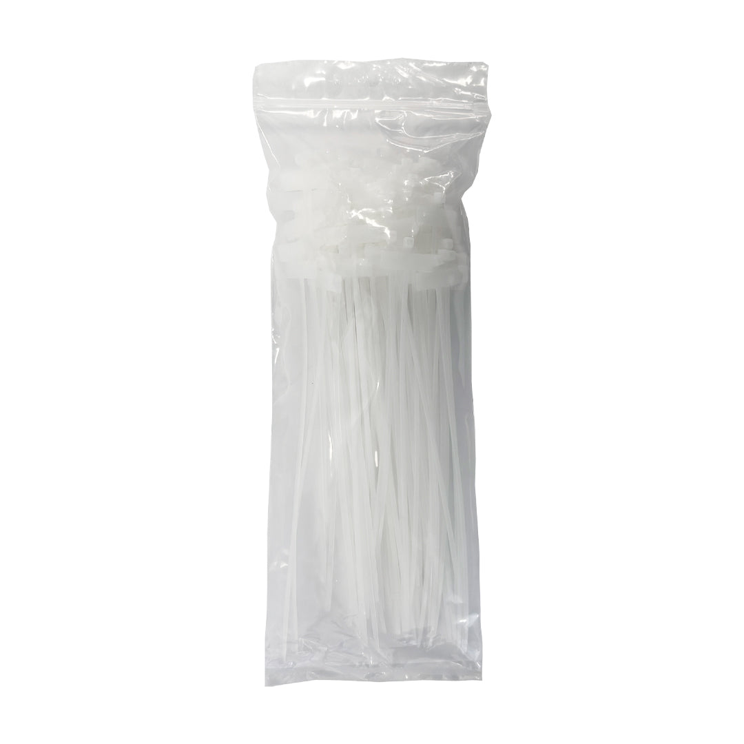 8 inch Wrap-Around Flag Style Cable Tie (18lb) - UL94 V-2 Nylon 66 - Clear - Pack of 100 – Generic – Nylon Cable Ties & Mounts (photo 2)