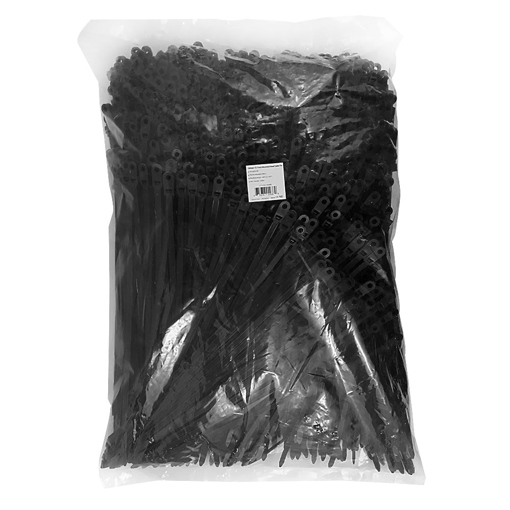 15.7 Inch Mounted Head Cable Tie (120lb) - Nylon 66 - Pack of 1000 – Generic – Nylon Cable Ties & Mounts (photo 2)