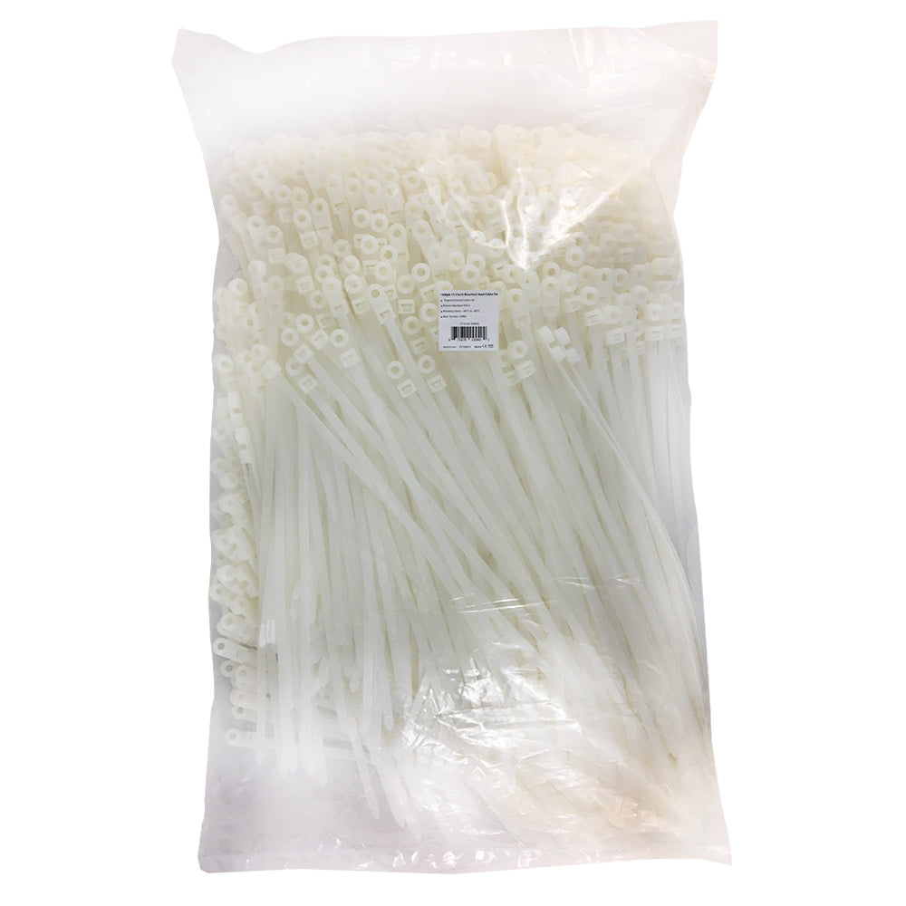 15.7 Inch Mounted Head Cable Tie (120lb) - Nylon 66 - Pack of 1000 – Generic – Nylon Cable Ties & Mounts (photo 4)