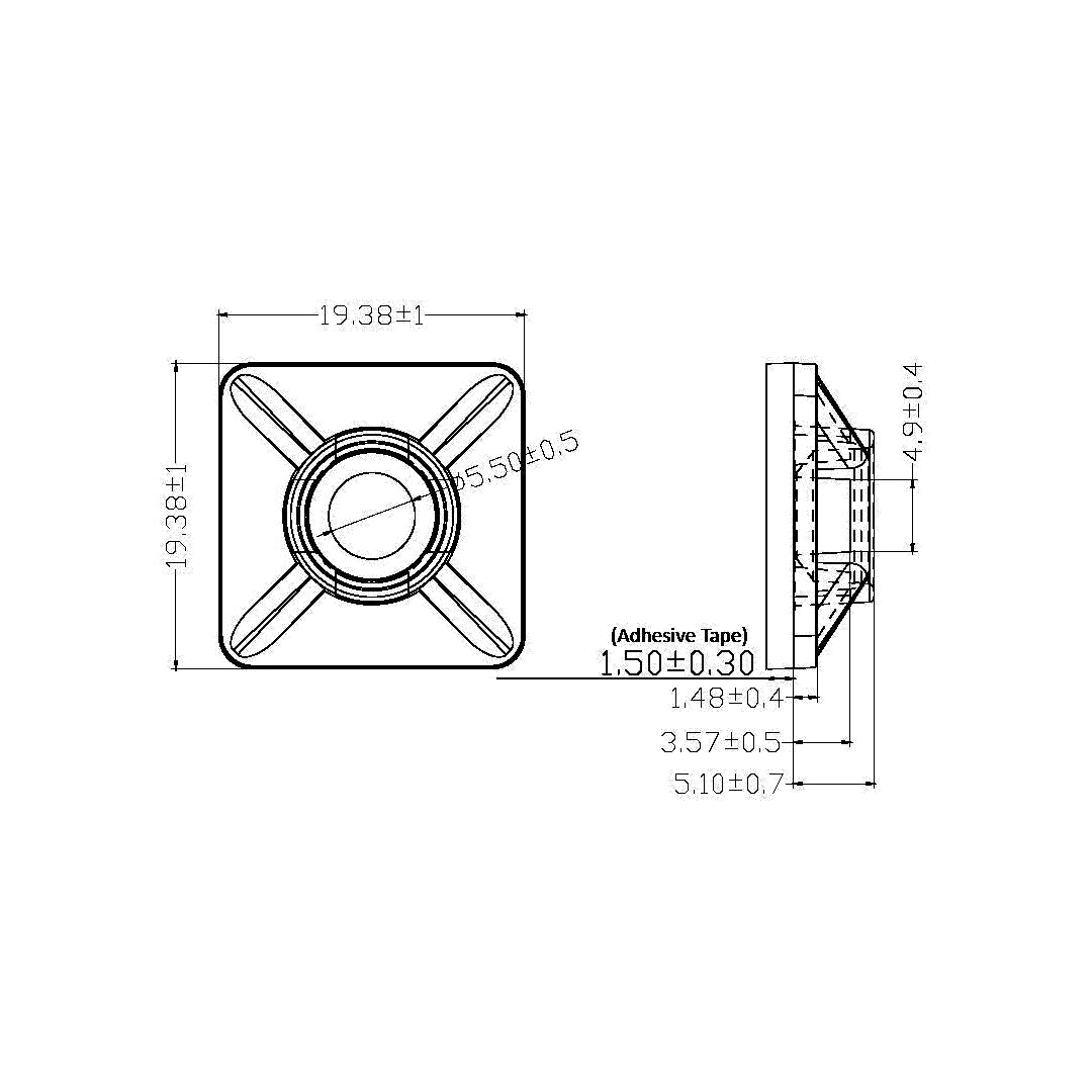 Adhesive cable tie mount - Pack of 100 – Generic – Cable Clips (photo 5)