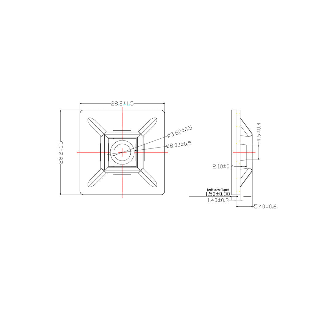Adhesive cable tie mount - Pack of 100 – Generic – Cable Clips (photo 4)