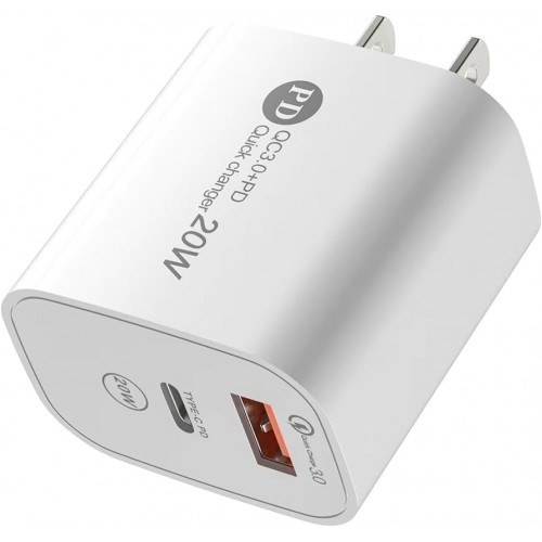 A-113 Quick 3.0 Type-C + USB-A PD20W Wall Charger, White – Generic – Cell & Tablet Charger
