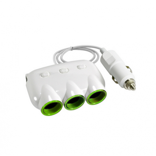 In-Car Triple Socket & USB Adapter with Switch 2XUSB – Generic – Cell & Tablet Charger