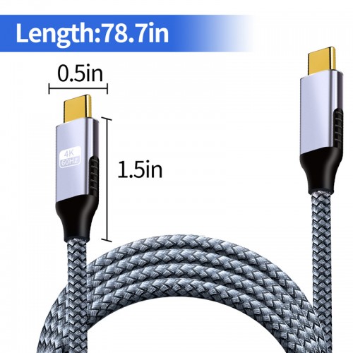 (100W 20Gbps) 6FT(2M) High Quality Type-C to Type-C Cable, Fast Quick Charge & Sync – Generic – USB 3.1 (Type C) Cable (photo 3)
