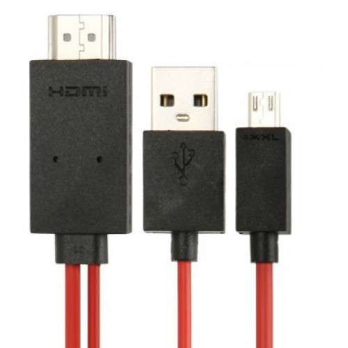 HDMI-Micro USB 5 Pin with USB Power Supply MHL HDTV adapter – Generic – HDMI Adapter