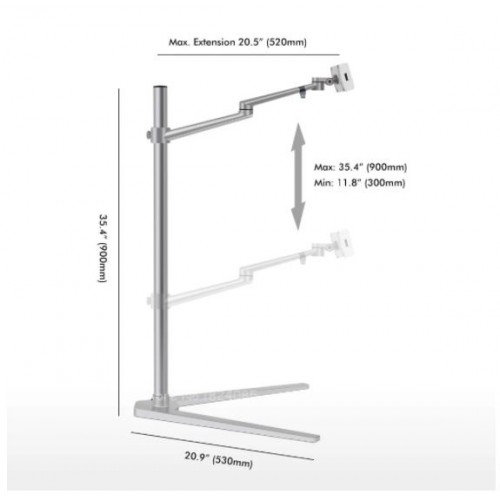 UP-6A Multifunction Floor Stand for Tablet PC/Smartphone Holder Height/Angle Adjustable – Generic – Cell & Tablet Miscellaneous
