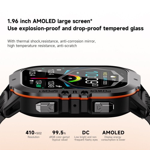 C26 AMOLED Screen 1.96" 1ATM Waterproof Heart Rate Monitor Smartwatch – Generic – Cell & Tablet Miscellaneous (photo 2)