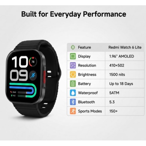 Xiaomi Redmi Watch 6 Lite Black – Cell & Tablet Miscellaneous (photo 2)