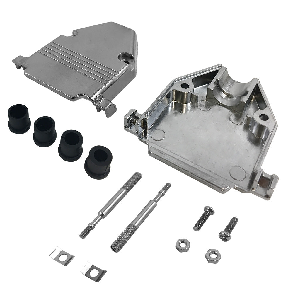 DB25 Metal Cover Kit with Thumbscrews and Grommets - Fits 4mm to 10mm Cable – Generic – D-Sub Connectors