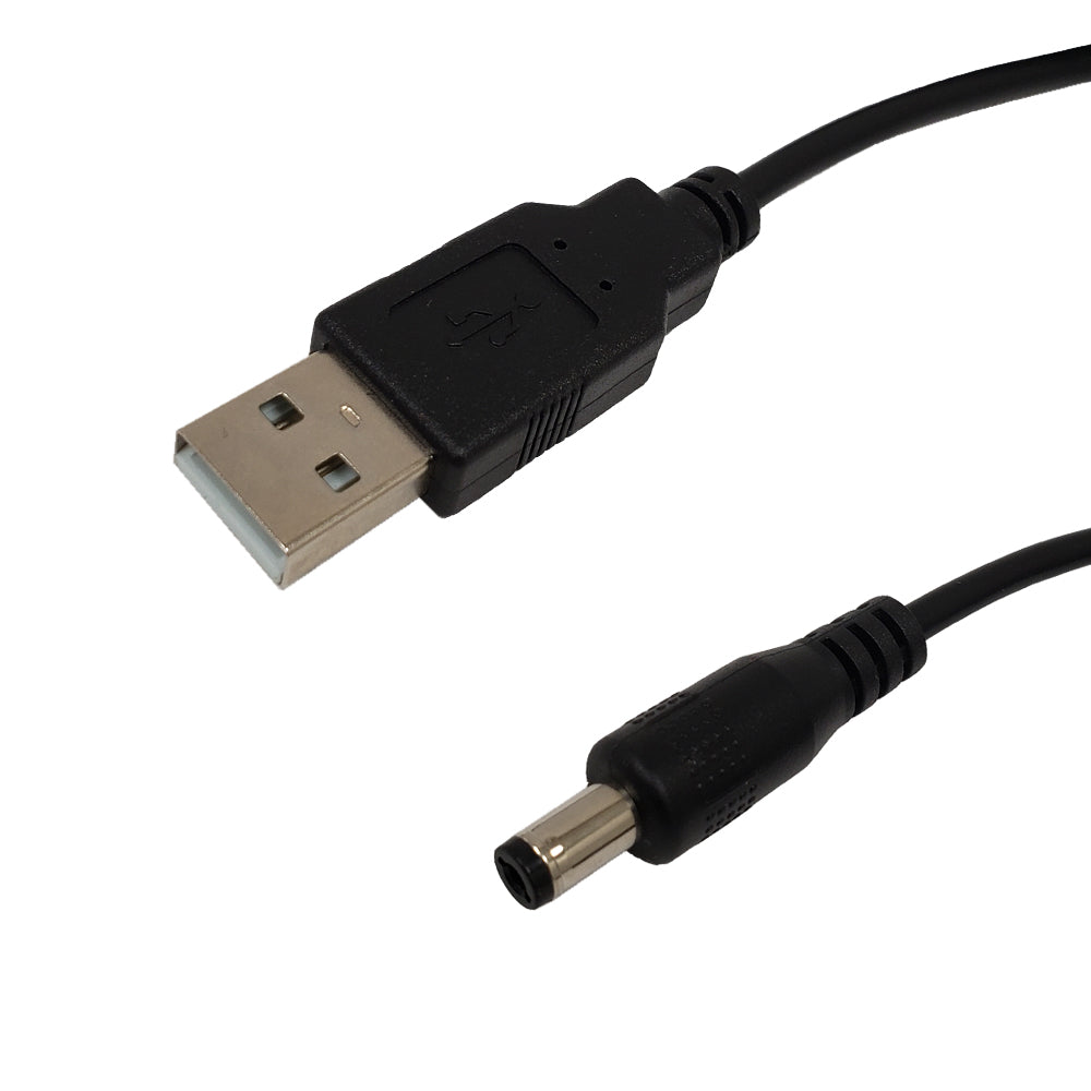 USB A Male to 5.5mm x 2.1mm DC Plug Power Cable – 28AWG – Generic – USB to DC Power Cables
