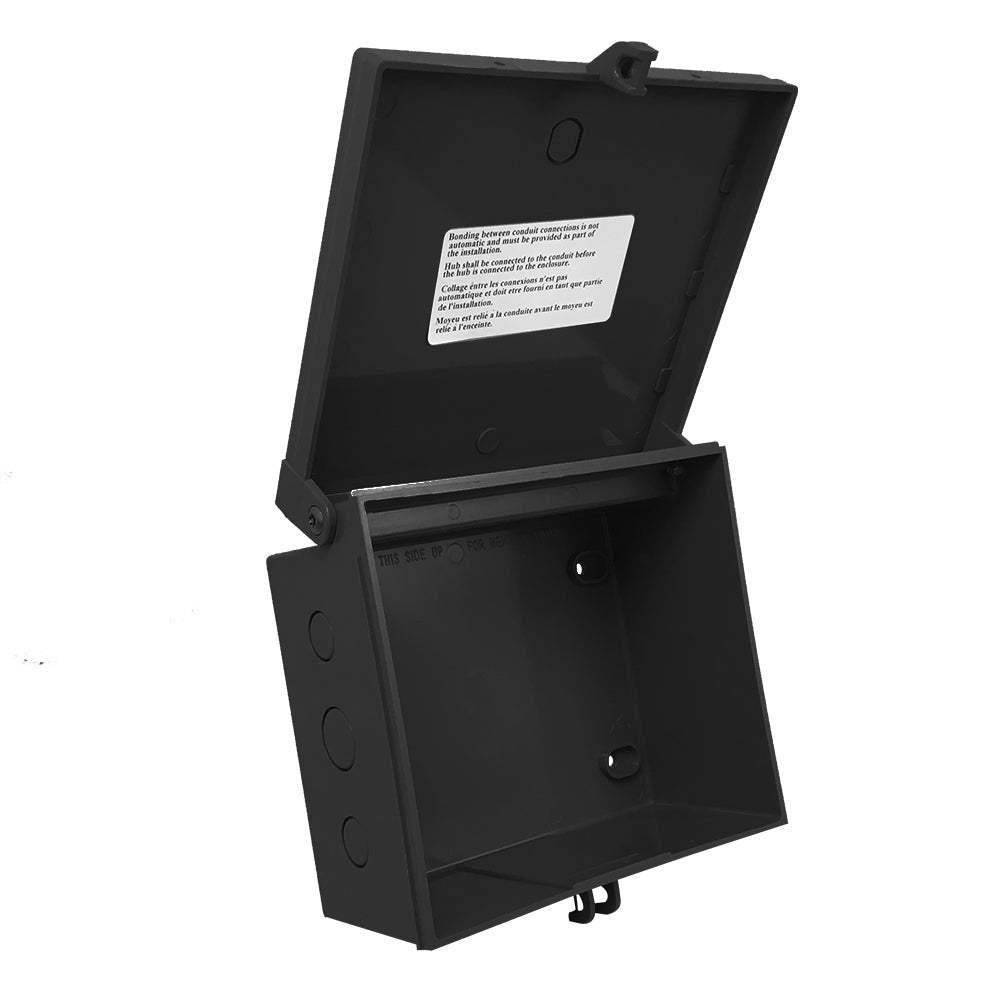 Enclosure Box 7" x 8" x 3.5", Indoor/Outdoor Non-Metallic, NEMA 3R Rated - Black – Generic – Enclosure Boxes (photo 2)
