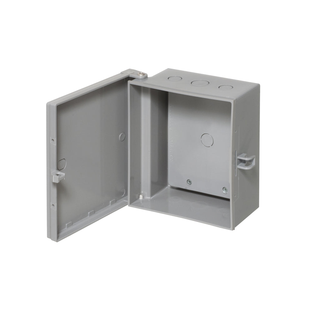 Enclosure Box 7" x 8" x 3.5", Indoor/Outdoor Non-Metallic, NEMA 3R Rated with Backplate - Grey – Generic – Enclosure Boxes
