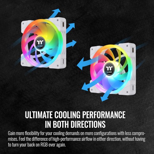 Thermaltake (OpenBox) SWAFAN White EX12 RGB 120mm (3-Fan Pack) – Open Box – (Open Box) Refurbished (photo 2)