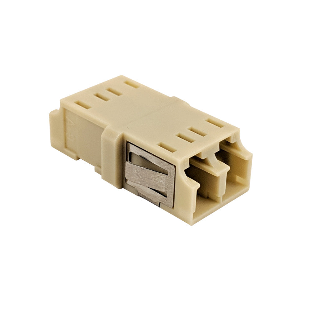 LC/LC Fiber Coupler F/F Multimode OM1/OM2 Duplex Ceramic Reduced Flange - Beige – Generic – Fiber Optic Adapters & Couplers