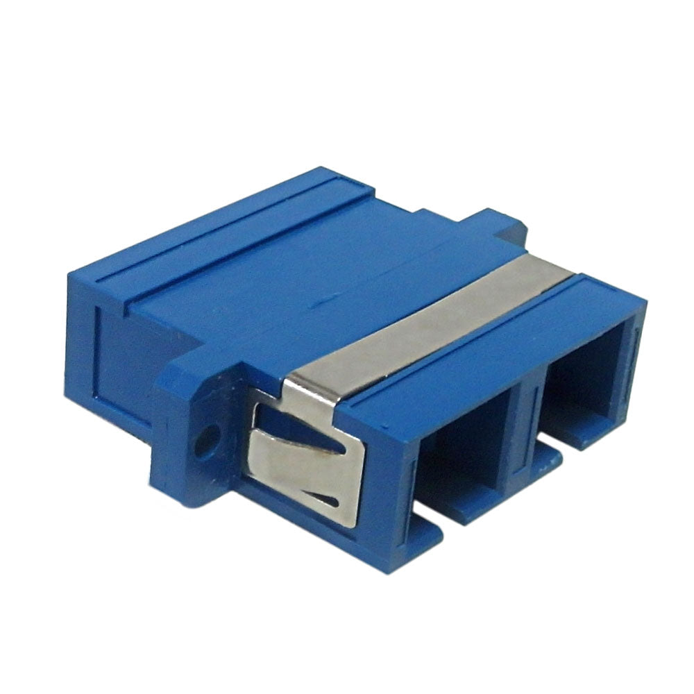 SC/SC Fiber Coupler F/F Singlemode Duplex Ceramic Panel Mount, Blue – Generic