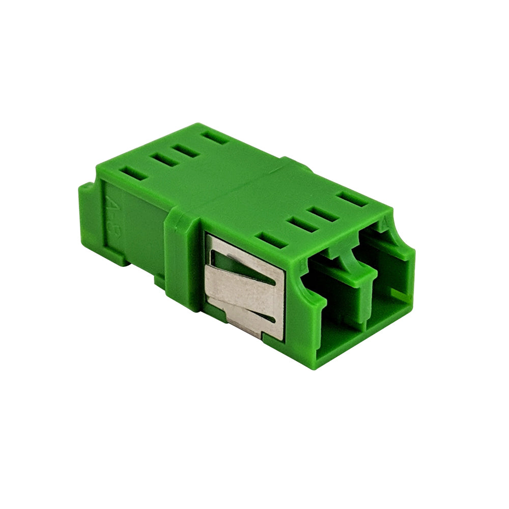 LC/LC APC Fiber Coupler F/F Singlemode Duplex Ceramic Reduced Flange - Green – Generic