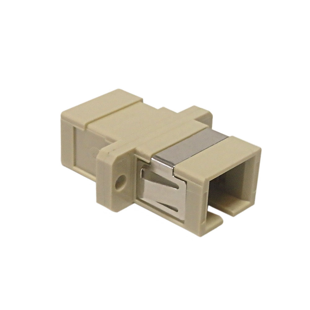 SC/SC Fiber Coupler F/F Multimode OM1/OM2 Simplex Ceramic Panel Mount - Beige – Generic – Fiber Optic Adapters & Couplers