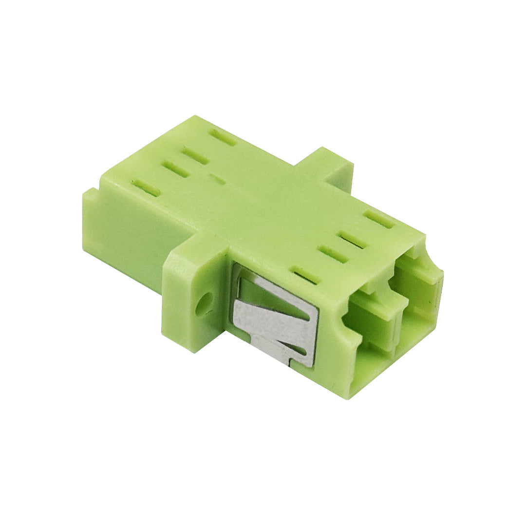 LC/LC Fiber Coupler F/F Multimode OM5 Duplex Ceramic Panel Mount - Lime Green – Generic