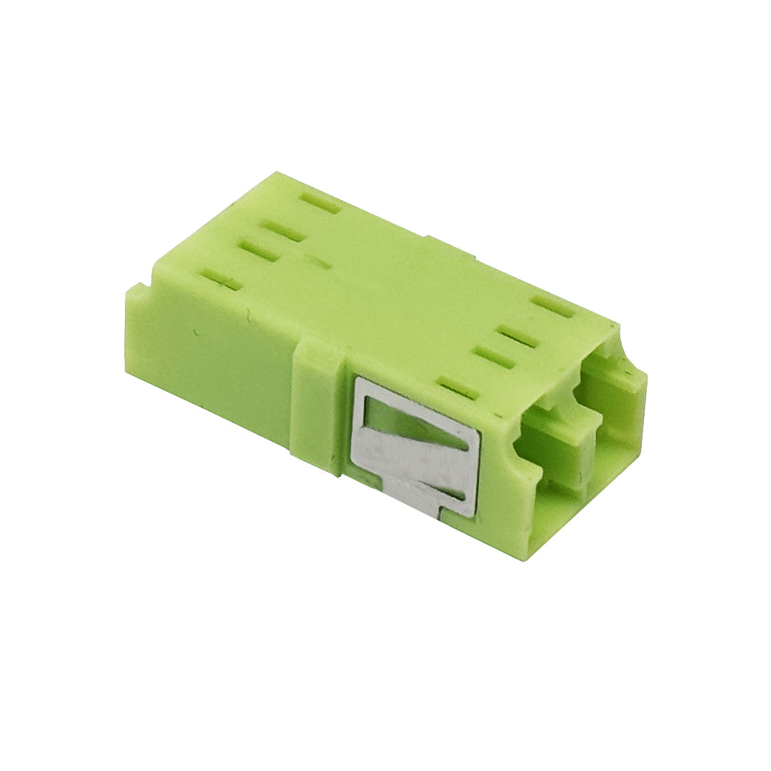 LC/LC Fiber Coupler F/F Multimode OM5 Duplex Ceramic Reduced Flange - Lime Green – Generic