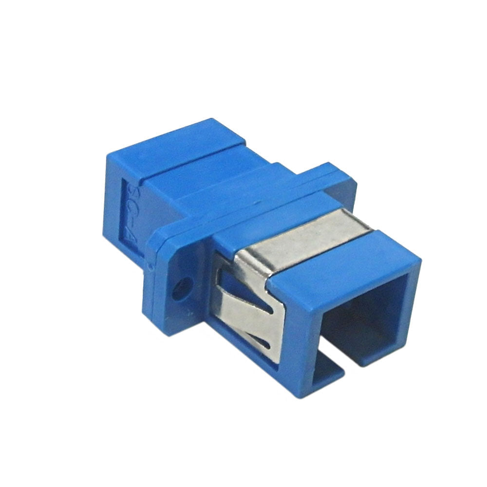 SC/SC Fiber Coupler F/F Singlemode Simplex Ceramic Panel Mount, Blue – Generic
