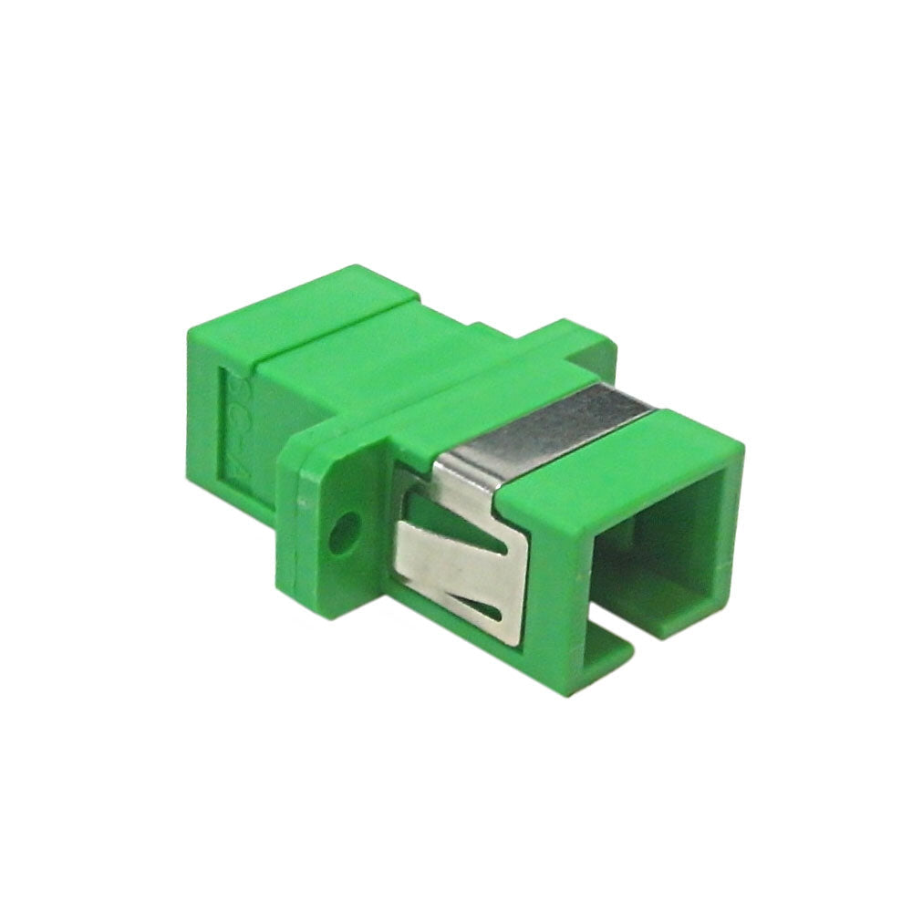 SC/SC APC Fiber Coupler F/F Singlemode Simplex Ceramic Panel Mount, Green – Generic