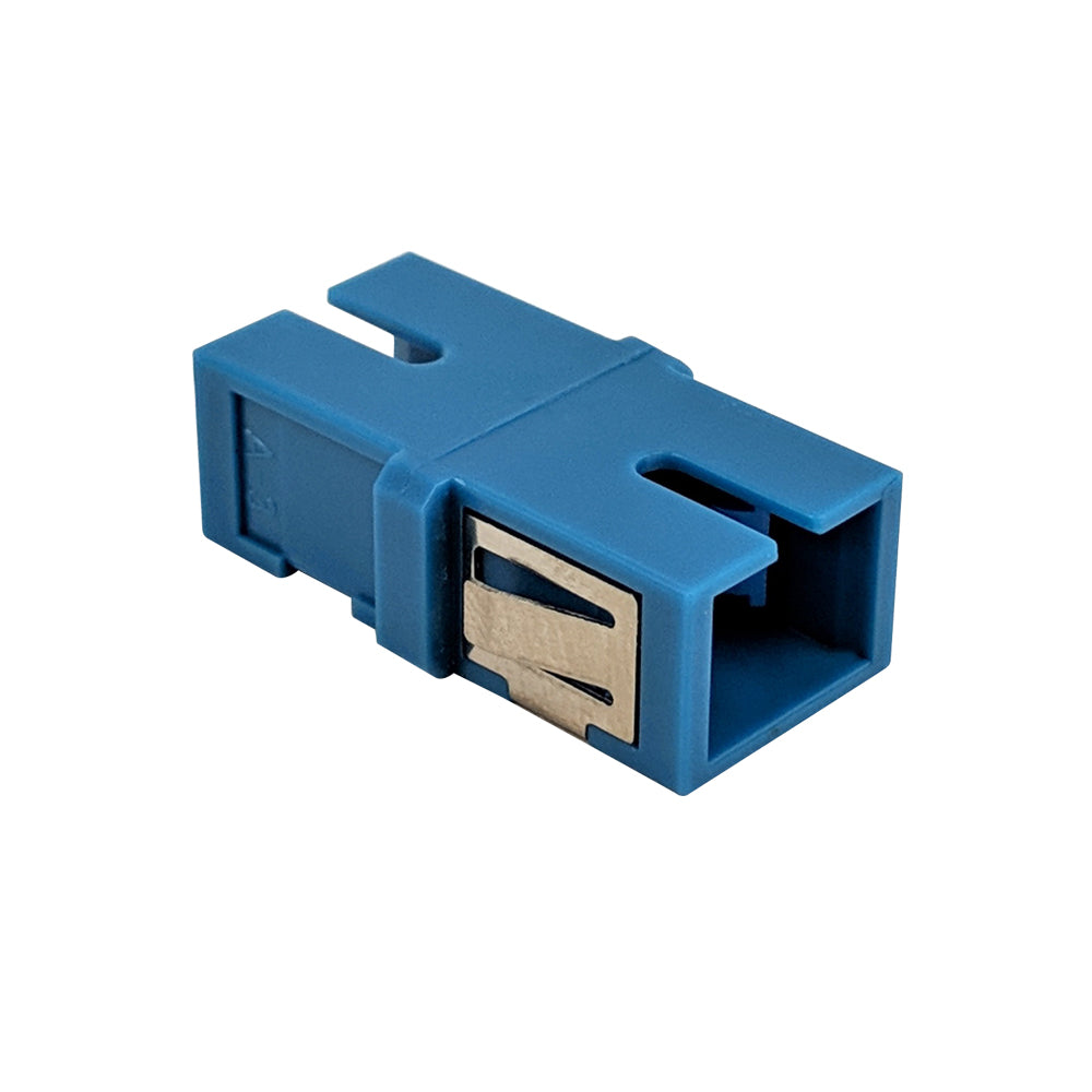 SC/SC Fiber Coupler F/F Singlemode Simplex Ceramic Reduced Flange - Blue – Generic