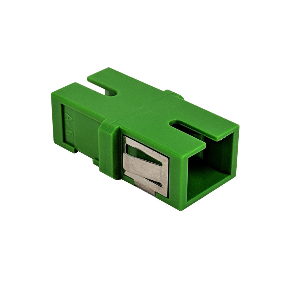 SC/SC APC Fiber Coupler F/F Singlemode Simplex Ceramic Reduced Flange - Green – Generic – Fiber Optic Adapters & Couplers