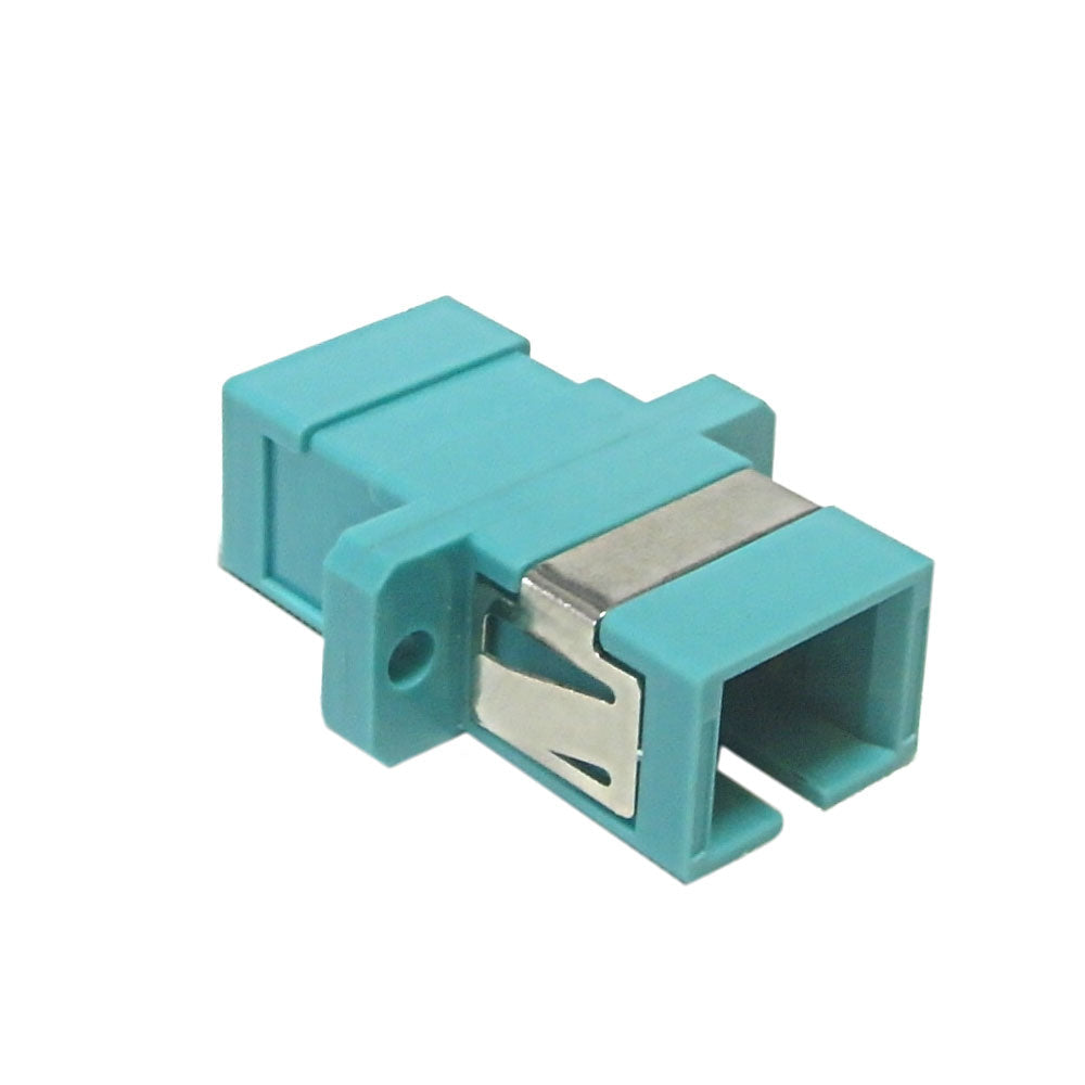 SC/SC Fiber Coupler F/F Multimode 50 Micron 10gig OM3/OM4 Simplex Ceramic Panel Mount, Aqua – Generic – Fiber Optic Adapters & Couplers