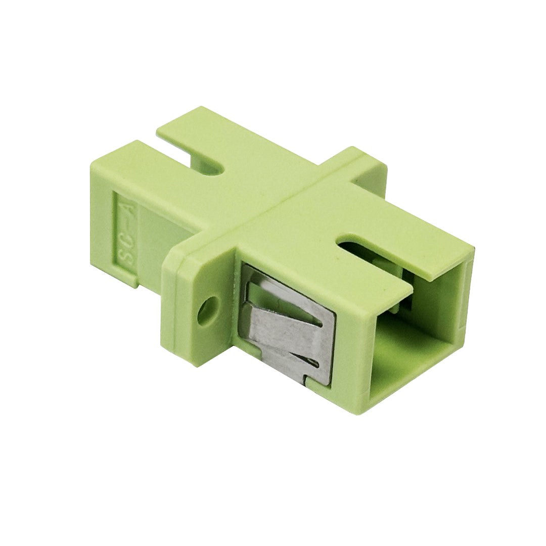 SC/SC Fiber Coupler F/F Multimode OM5 Simplex Ceramic Panel Mount - Lime Green – Generic