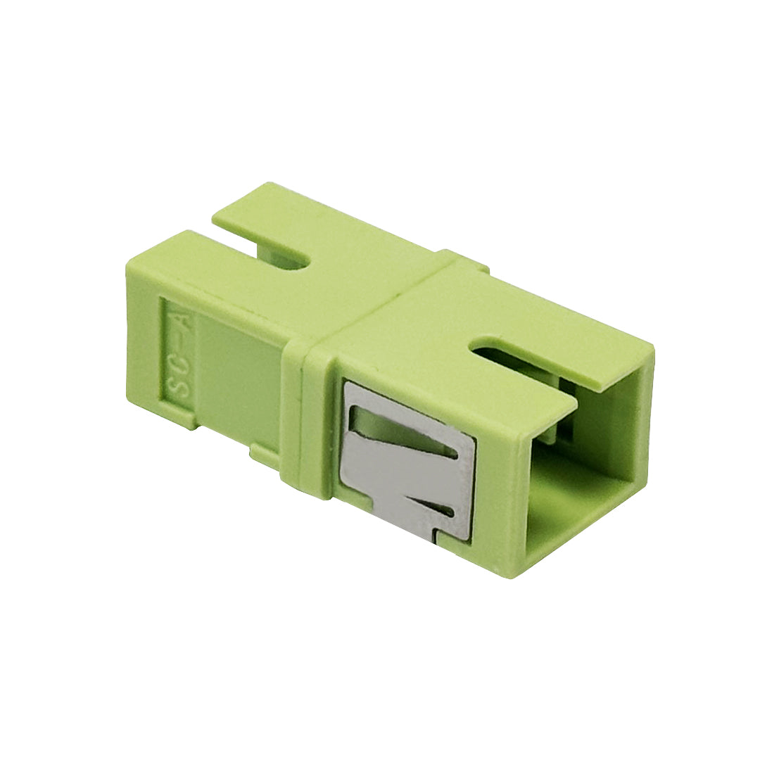 SC/SC Fiber Coupler F/F Multimode OM5 Simplex Ceramic Reduced Flange - Lime Green – Generic