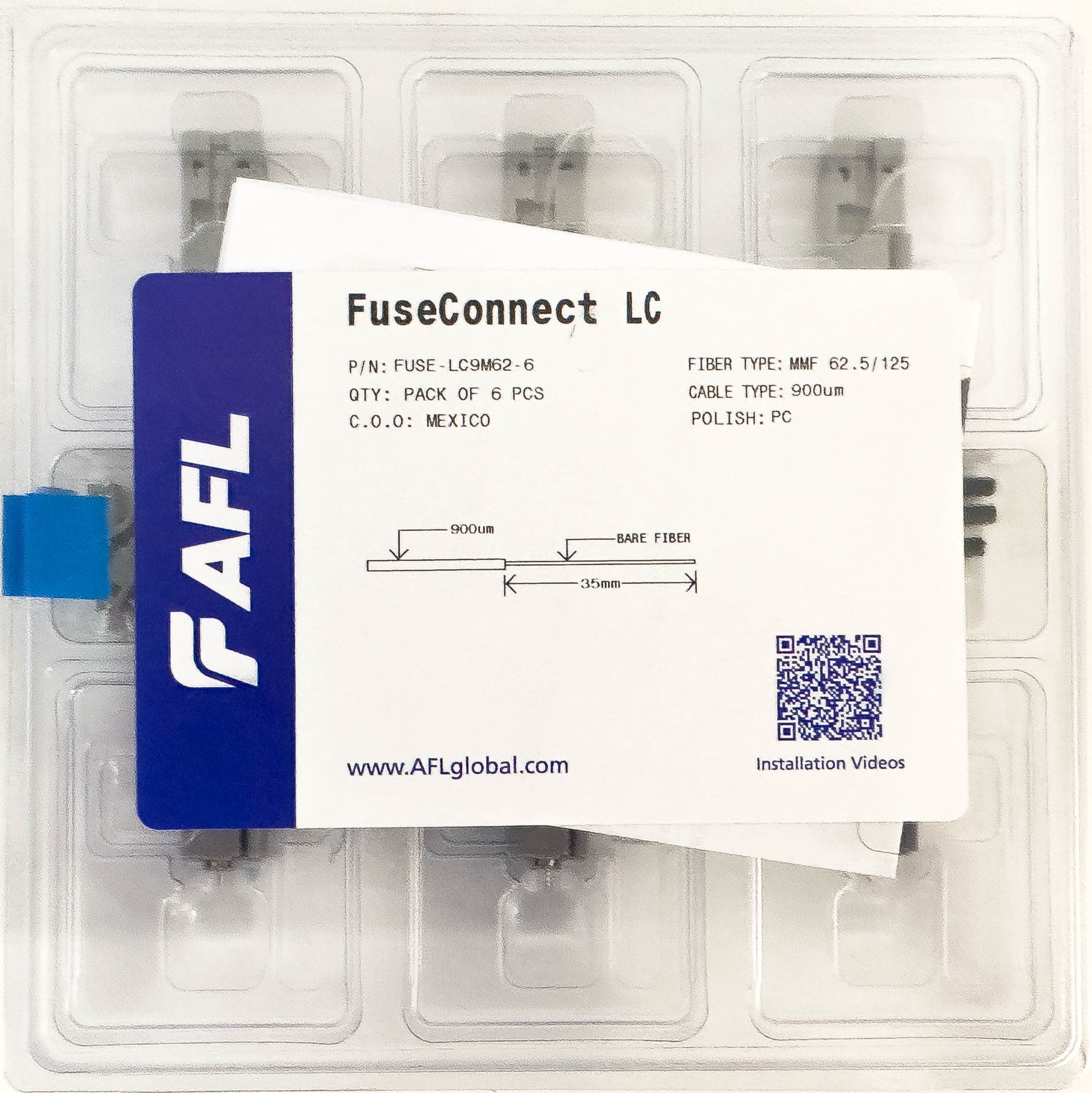 AFL FUSEConnect LC/PC MM 62.5u Connector - 900um Beige (6 pack) – Generic – Fiber Optic Connectors (photo 2)