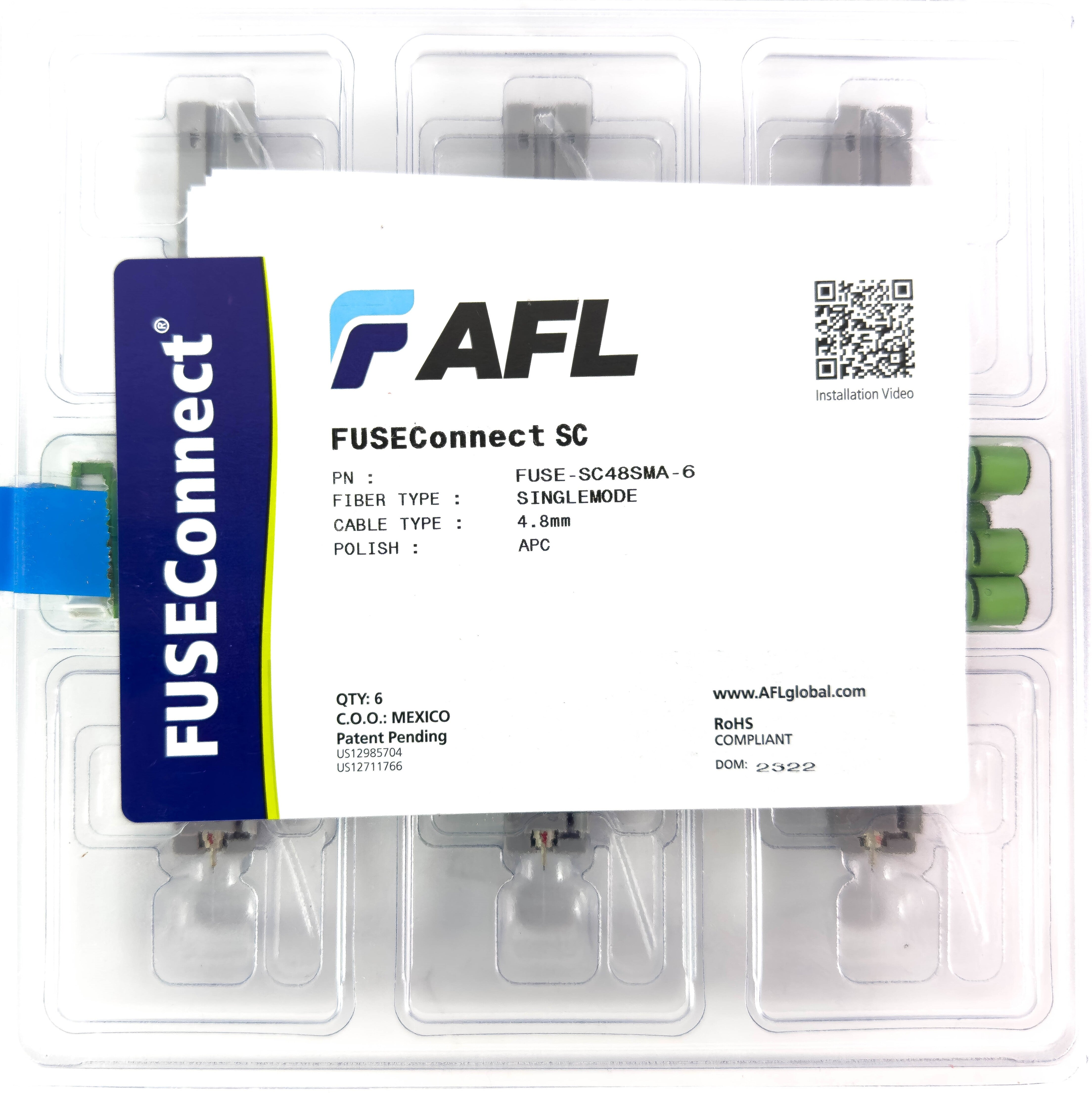 AFL FUSEConnect SC/APC SM Connector - 4.8mm Green (6 pack) – Generic – Fiber Optic Connectors (photo 2)