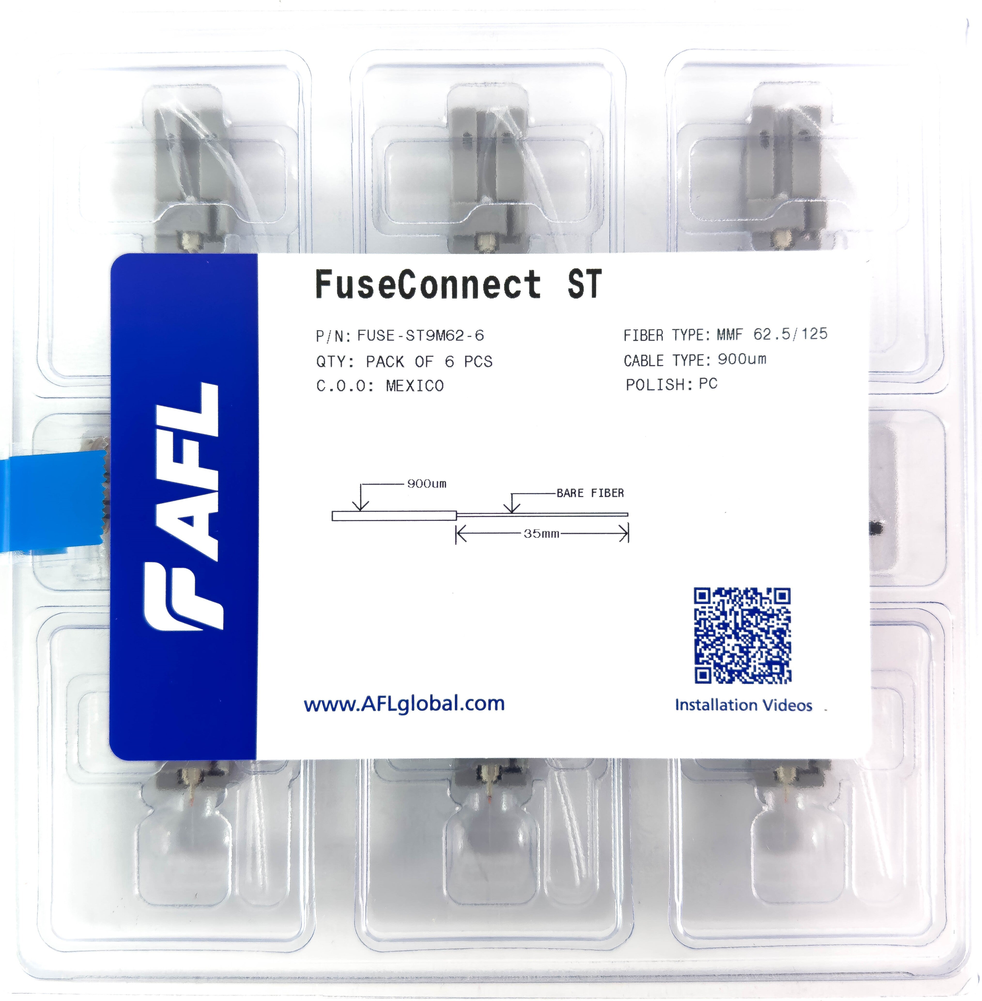 AFL FUSEConnect ST/PC MM 62.5u Connector - 900um Beige (6 pack) – Generic – Fiber Optic Connectors (photo 2)