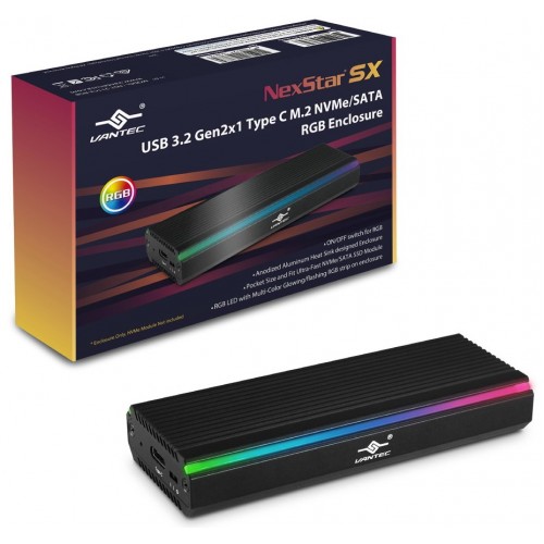 Vantec NexStar SX M.2 NVMe (PCI-e) to USB-C Enclosure – HDD Accessory
