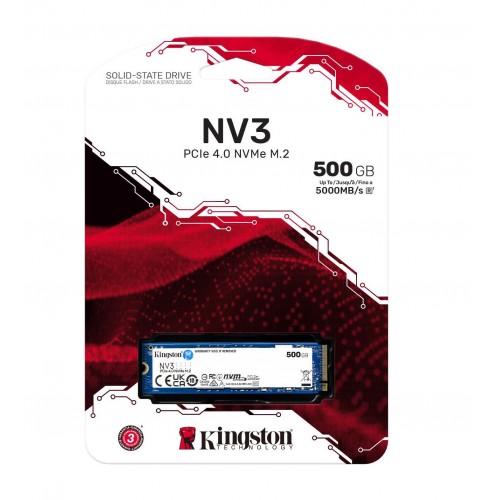 Kingston NV3 500GB M.2 2280 NVMe PCI-e 4.0x4 – SSD (solid state drive)