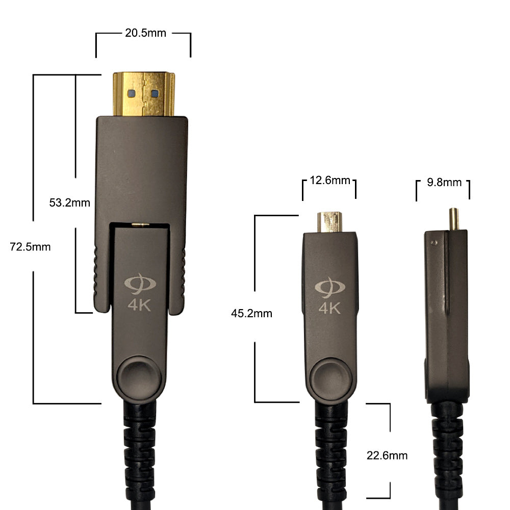 AOC 2.0 - Active Optical Cable - HDMI High Speed with Detachable Head - 4K@60Hz - 18Gbps - HDR Cable - CMP Plenum Rated – Generic – HDMI Cable (photo 3)
