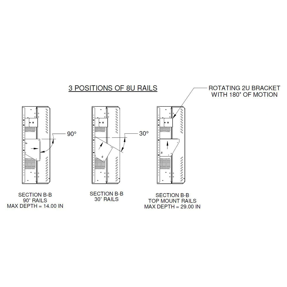 Hammond 8U Vertical Wall Mount Cabinet - Low Profile, 31 inch Height – Generic – Wall Mount Cabinets (photo 4)